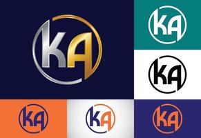 Initial Monogram Letter K A Logo Design Vector Template. KA Letter Logo Design