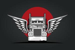 semi truck illustration design vector