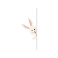 Bunny hiding. Smile Rabbit Looks out. vector