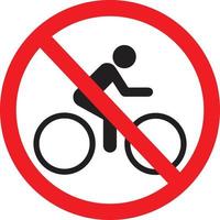 no andar en bicicleta, andar en bicicleta alrededor de advertencia. señal de restricción que impide que los ciclistas circulen por las instalaciones vector