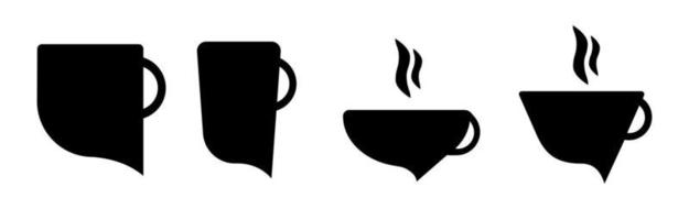 Cup location label. Coffee cup icon with speech bubble. vector