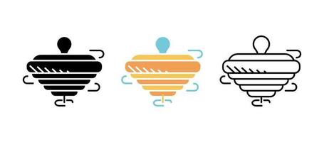 Swivel toy icon set. Fun and game icon. Child toy set. Editable row set. Silhouette, colored, linear icon set. vector