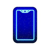 Neon phone icon. Midnight blue. Neon big screen phone design. Realistic neon template icons. There is mask area on White Background. vector