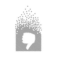 Negative sign fast pixel dots icon. The manual negative sign pixel is flat-solid. Dissolved and dispersed moving dot art. Integrative and integrative pixel movement. Connecting the modern dots. vector