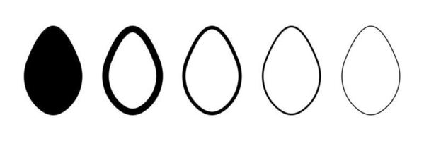 Village egg simple icon of different thickness. vector