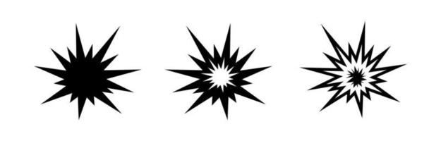 Explosion gun shot icon. Zigzag element flash shock wave. vector