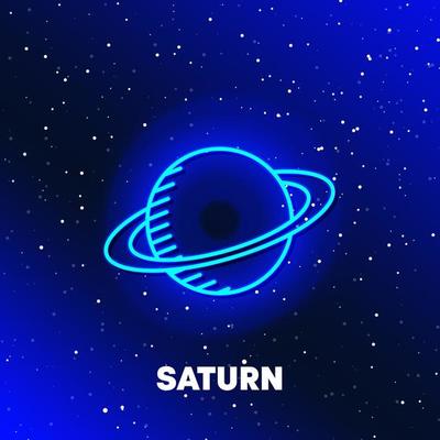 Saturn planet neon icon design. Space and planets and universe concept. Web elements in neon style icons. Realistic icon for websites, web design, mobile app, info graphics.