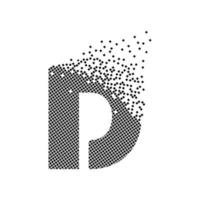 Letter D animated pixel dot logo. vector