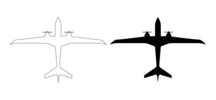 Monochrome unmanned aerial vehicle icon vector