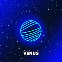 diseño de iconos de neón del planeta venus. concepto de espacio y planetas y universo. elementos web en iconos de estilo neón. icono realista para sitios web, diseño web, aplicación móvil, gráficos de información. vector