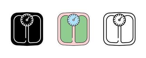 The weighing icon. Bathroom objects line. vector
