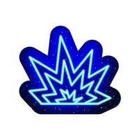 Neon blue trash can icon type. Midnight blue. Trash can icon with lid with neon. Realistic neon icon. It has mask area on White Background. vector