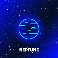 Neptune planet neon icon design. Space and planets and universe concept. Web elements in neon style icons. Realistic icon for websites, web design, mobile app, info graphics. vector