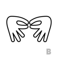 letra b letra del alfabeto de mano universal. vector