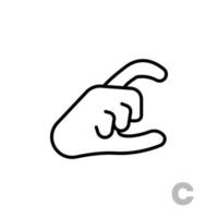 Letter C Universal hand alphabet letter. vector