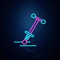 Light neon jumpy toy icon looks clear. Neon line jumpy icon. Fun and play light icon. Children's toy. symbol. Neon line.