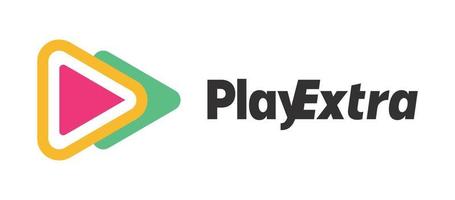 Play extra logo design. Play web icon modern. vector