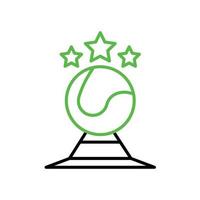 Tennis trophy icon with tennis ball. This icon is the symbol of your tennis match. Sports competition icon. Editable Stroke. Logo, web and app.