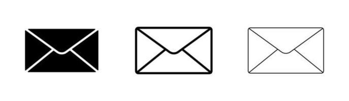 símbolo de correo cerrado de diferente grosor. vector