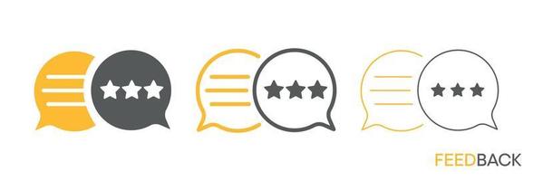 Star feedback speech bubble icon vector design.