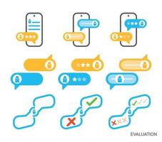 Evaluation set. feedback speech bubble icon set. Comment icon vector. vector