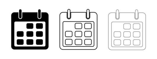 Calendar on the wall. Calendar line vector icon on white background.