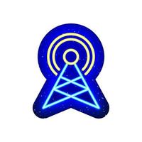 icono de internet móvil de neón. azul medianoche. diseño de velocidad de red de comunicación de teléfono de neón. iconos de plantilla de neón realistas. hay un área de máscara sobre fondo blanco. vector