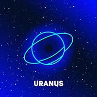 Uranus planet neon icon design. Space and planets and universe concept. Web elements in neon style icons. Realistic icon for websites, web design, mobile app, info graphics. vector