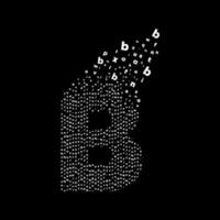 Letter B animated pixel letter logo. vector