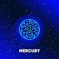 diseño de iconos de neón del planeta printmercury. concepto de espacio y planetas y universo. elementos web en iconos de estilo neón. icono realista para sitios web, diseño web, aplicación móvil, gráficos de información. vector