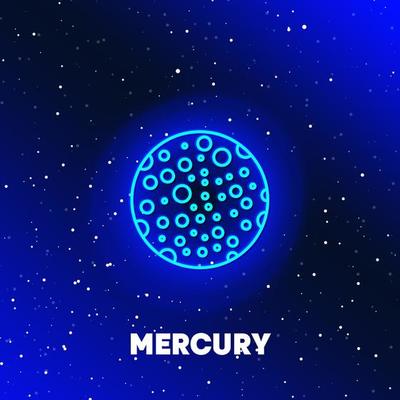 PrintMercury planet neon icon design. Space and planets and universe concept. Web elements in neon style icons. Realistic icon for websites, web design, mobile app, info graphics.