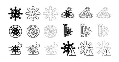 18 different thickness virus icon set. vector