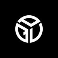 diseño de logotipo de letra pqu sobre fondo negro. concepto de logotipo de letra inicial creativa pqu. diseño de letra pqu. vector
