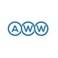 diseño de logotipo de letra aww sobre fondo blanco. aww creativo concepto de logotipo de letras iniciales. diseño de letra aww. vector