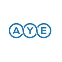 AYE letter logo design on white background. AYE creative initials letter logo concept. AYE letter design. vector