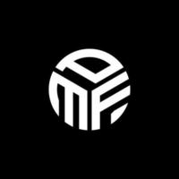 diseño de logotipo de letra pmf sobre fondo negro. concepto de logotipo de letra de iniciales creativas pmf. diseño de letra pmf. vector