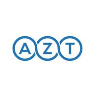 diseño de logotipo de letra azt sobre fondo blanco. concepto de logotipo de letra de iniciales creativas azt. diseño de letras azt. vector