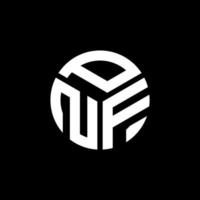 diseño de logotipo de letra pnf sobre fondo negro. concepto de logotipo de letra de iniciales creativas pnf. diseño de letras pnf. vector