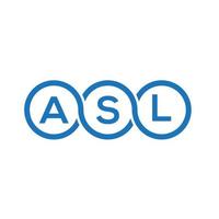 diseño de logotipo de letra asl sobre fondo blanco. concepto de logotipo de letra de iniciales creativas asl. diseño de letras asl. vector