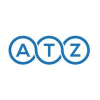diseño de logotipo de letra atz sobre fondo blanco. concepto de logotipo de letra de iniciales creativas atz. diseño de letras atz. vector
