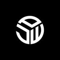 diseño de logotipo de letra pjw sobre fondo negro. concepto de logotipo de letra de iniciales creativas pjw. diseño de letras pjw. vector