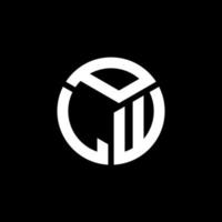 PLW letter logo design on black background. PLW creative initials letter logo concept. PLW letter design. vector