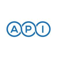 diseño de logotipo de letra api sobre fondo blanco. concepto de logotipo de letra de iniciales creativas api. diseño de letras api. vector