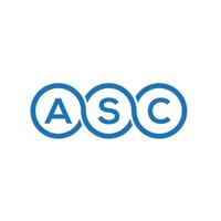 diseño de logotipo de letra asc sobre fondo blanco. concepto de logotipo de letra de iniciales creativas asc. diseño de letras asc. vector