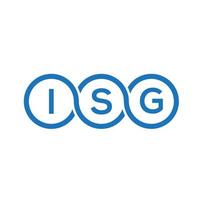 diseño de logotipo de letra isg sobre fondo blanco. concepto de logotipo de letra de iniciales creativas isg. diseño de letra isg. vector