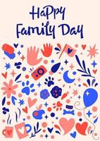 Placard with Happy Family Day inscription vector