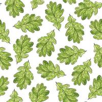 Oak green leaf on a white background. Seamless pattern. Floristic background. Watercolor illustration. for textiles, packaging. photo