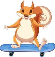 Squirrel standing on skateboard vector