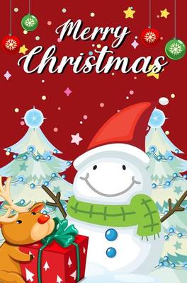 Merry Christmas greeting card or poster design