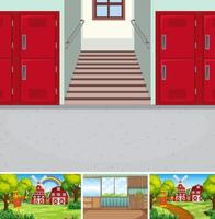 Four different background scenes vector